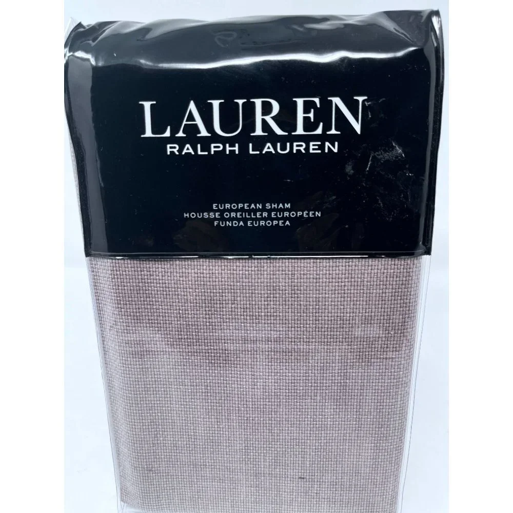 Ralph Lauren European Sham Claudia Velvet Trim Slate Pillow 26x26 NEW